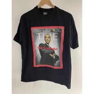 2008 President Barack Obama Time Magazine Cover Tshirt Sz Large Black Campaign